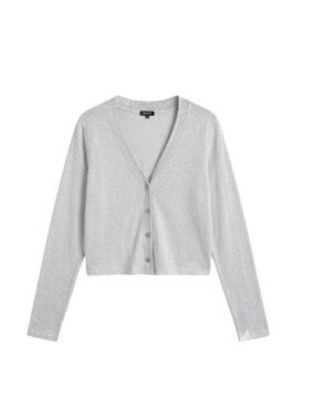 Bleusalt the Shorty Grey Metallic Cardigan